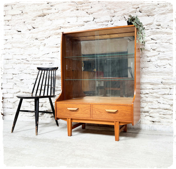 Bibliothèque Bibus Vitrine Vintage Style Scandinave en Teck Blond