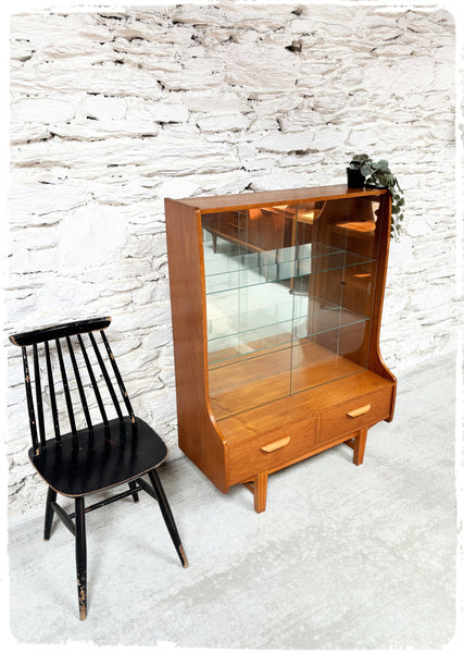 Bibliothèque Bibus Vitrine Vintage Style Scandinave en Teck Blond
