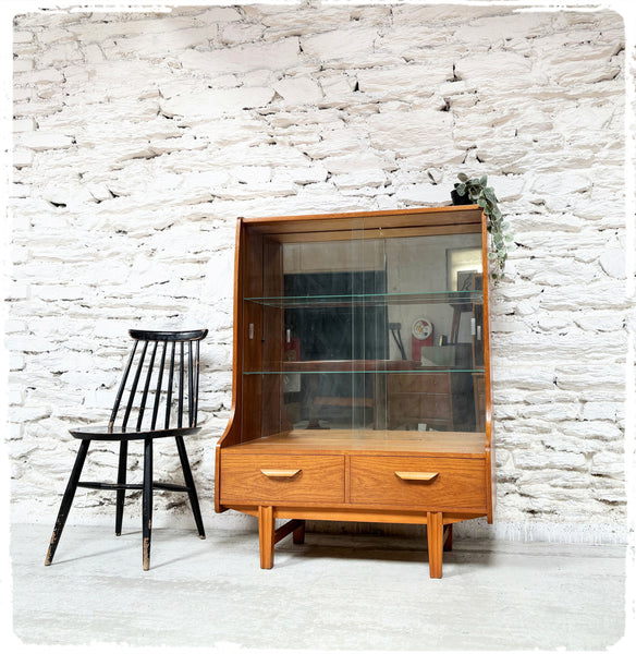 Bibliothèque Bibus Vitrine Vintage Style Scandinave en Teck Blond