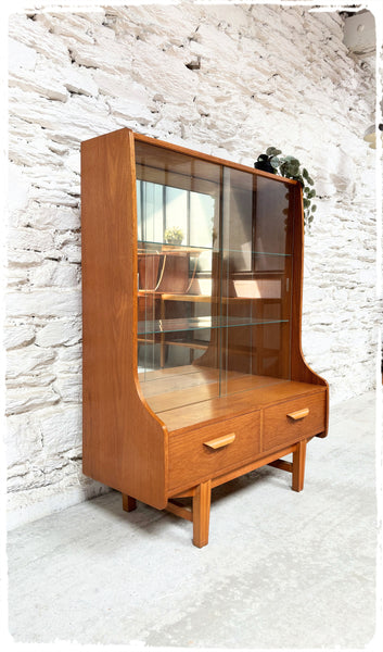 Bibliothèque Bibus Vitrine Vintage Style Scandinave en Teck Blond