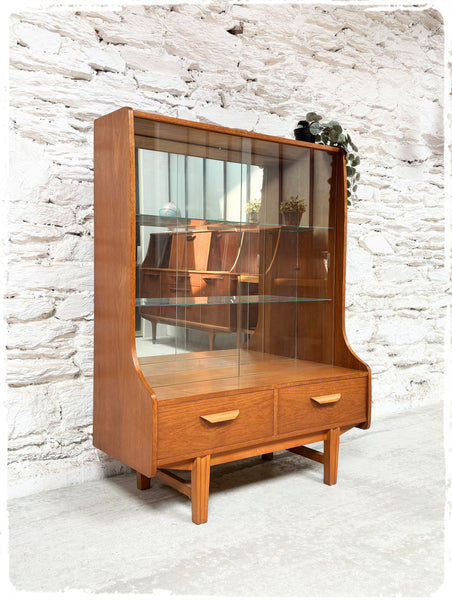 Bibliothèque Bibus Vitrine Vintage Style Scandinave en Teck Blond