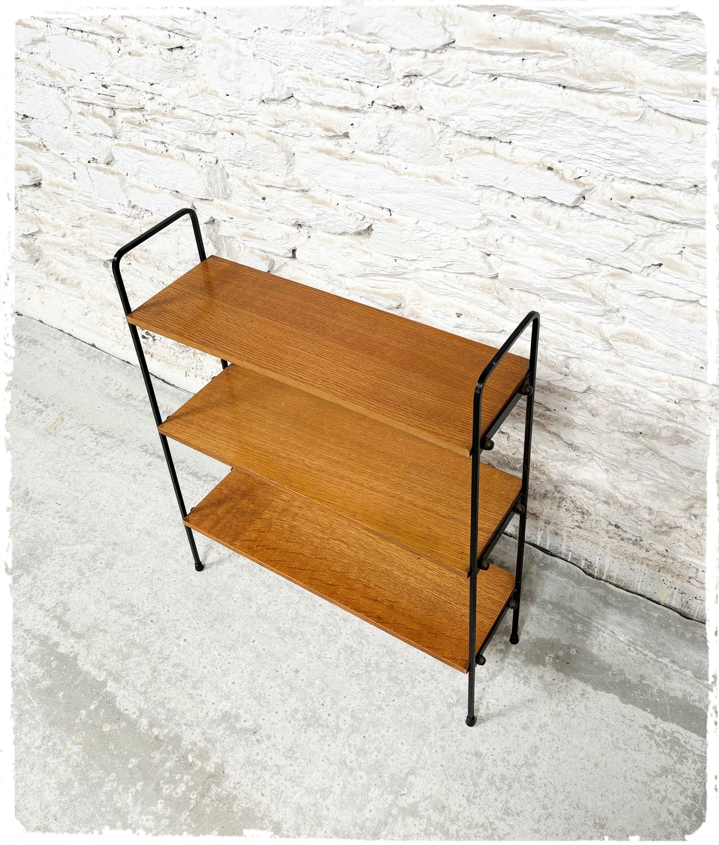 Petite Bibliothèque Étagère Vintage en Métal et Bois Style String