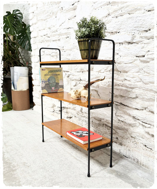 Petite Bibliothèque Étagère Vintage en Métal et Bois Style String