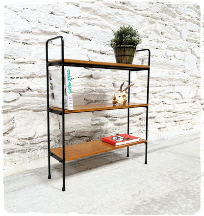 Petite Bibliothèque Étagère Vintage en Métal et Bois Style String