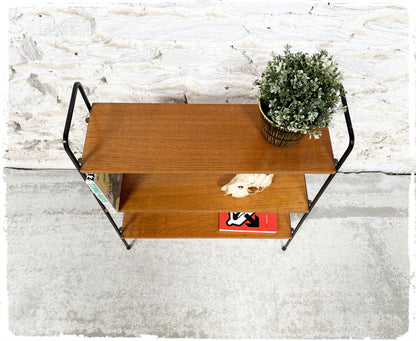 Petite Bibliothèque Étagère Vintage en Métal et Bois Style String
