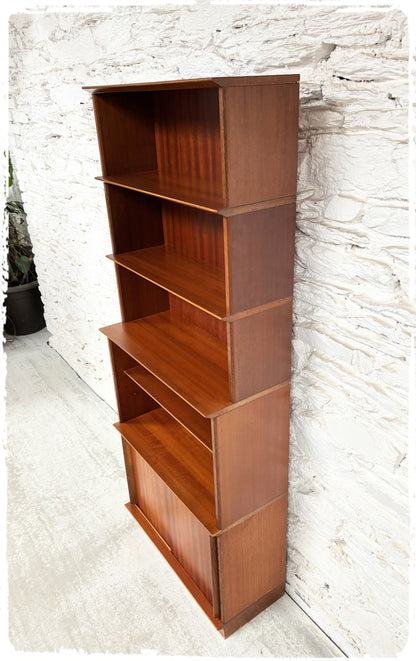 Bibliothèque Vintage Oscar Didier Rozaffy Années 60 en Sapelli