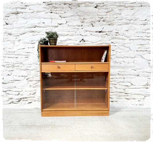 Bibliothèque Vitrine Bibus Vintage Nathan en Teck Blond