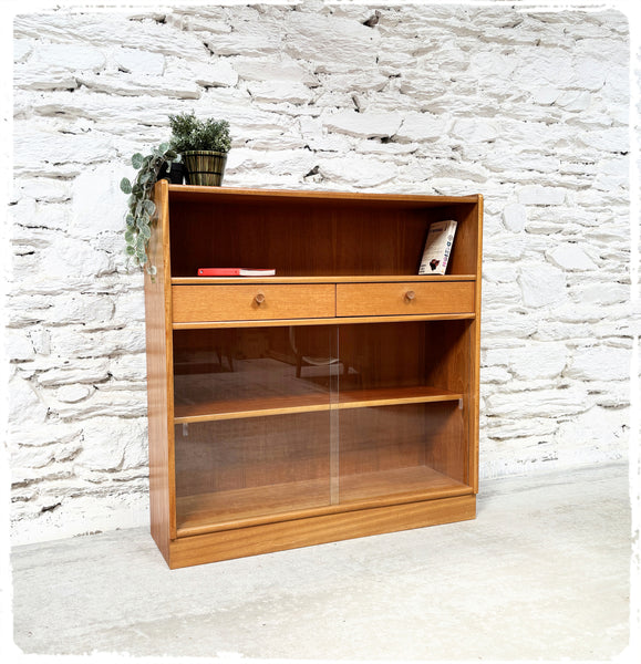 Bibliothèque Vitrine Bibus Vintage Nathan en Teck Blond