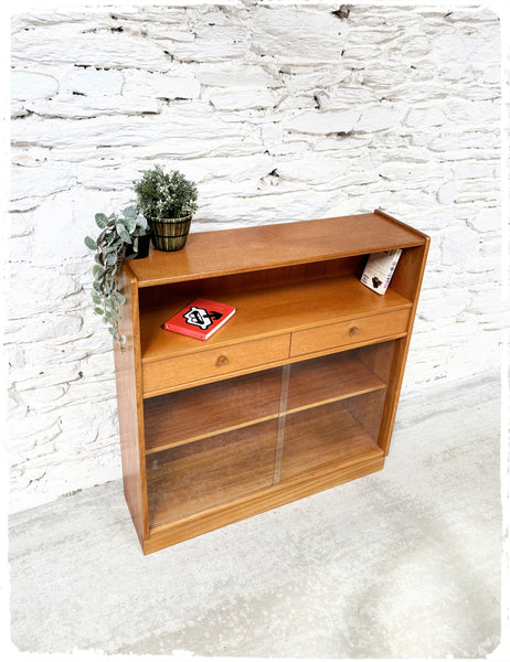 Bibliothèque Vitrine Bibus Vintage Nathan en Teck Blond