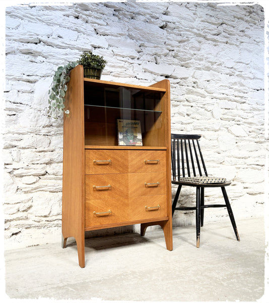 Bibliothèque Vitrine Rangement Vintage Années 50