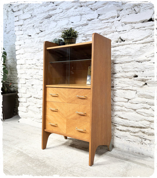Bibliothèque Vitrine Rangement Vintage Années 50