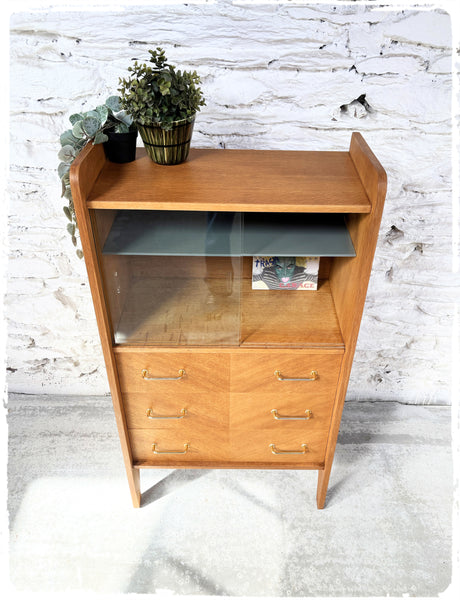 Bibliothèque Vitrine Rangement Vintage Années 50