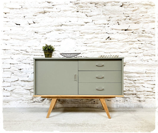 Buffet Vintage Pieds Compas Revisité Gris Vert