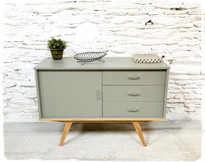 Buffet Vintage Pieds Compas Revisité Gris Vert