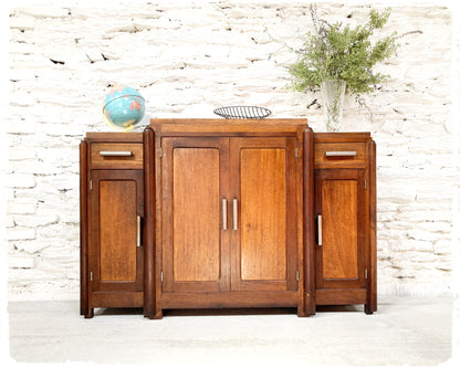 Buffet Meuble d'Entrée Vintage Art Déco Bois Massif