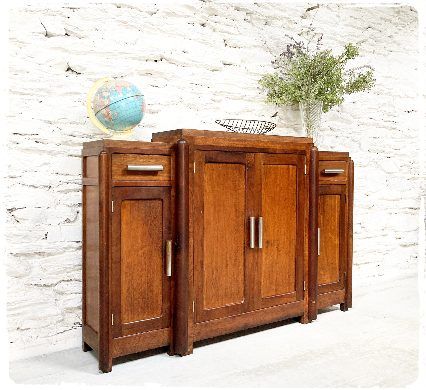 Buffet Meuble d'Entrée Vintage Art Déco Bois Massif