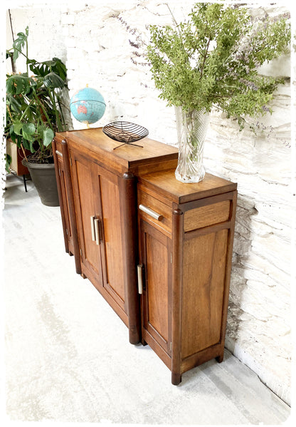 Buffet Meuble d'Entrée Vintage Art Déco Bois Massif