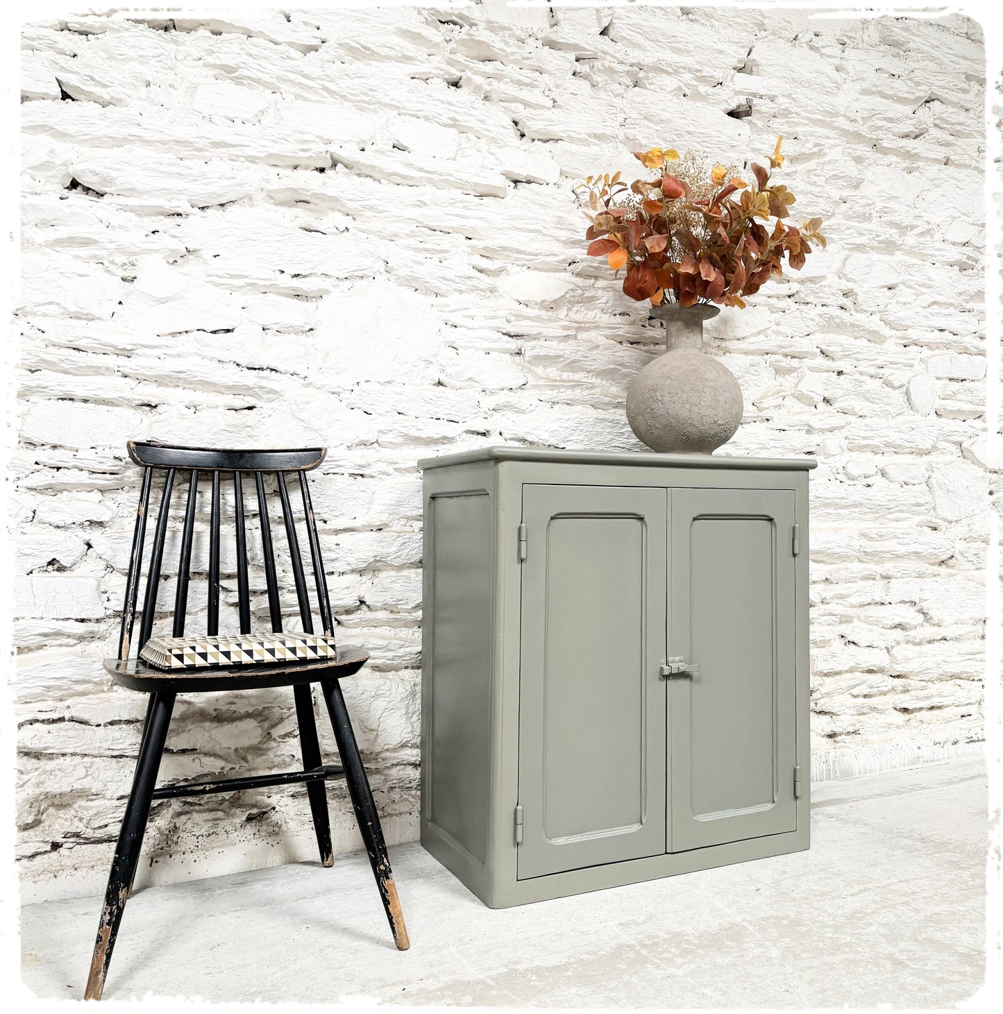 Petit Buffet Style Parisien Confiturier Vintage Gris Vert