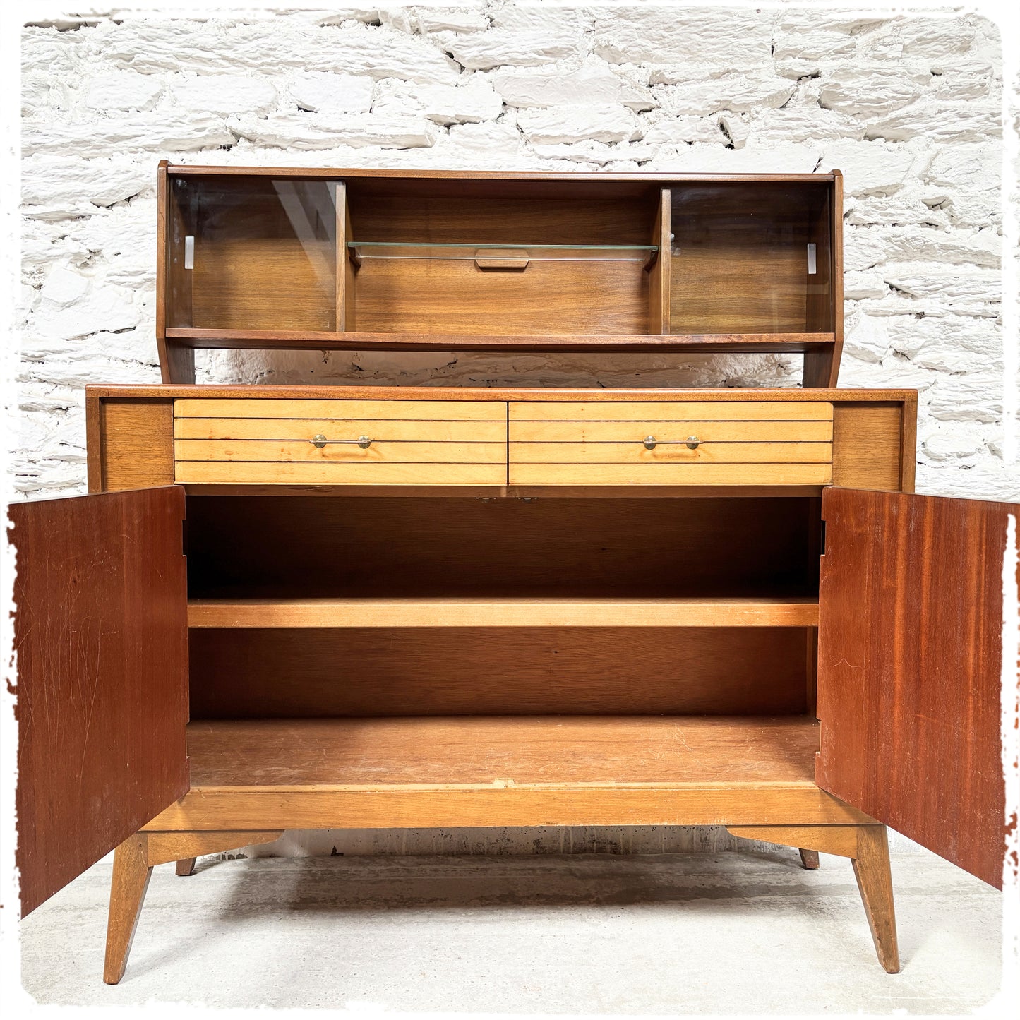 Buffet Vintage Midcentury Lebus Furniture Pieds Compas