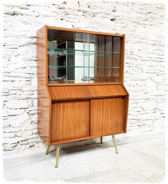 Buffet Vitrine Vintage Pieds Compas Métal Doré