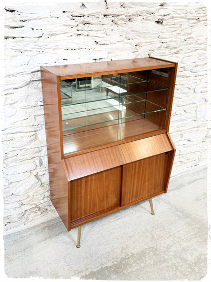 Buffet Vitrine Vintage Pieds Compas Métal Doré