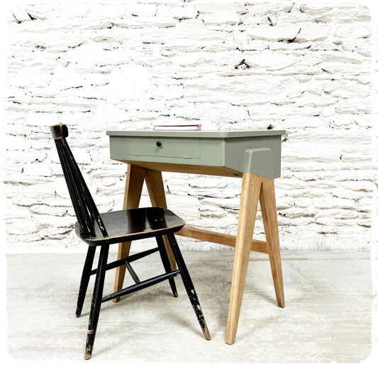 Bureau Pupitre Console Vintage Pieds Compas Revisité