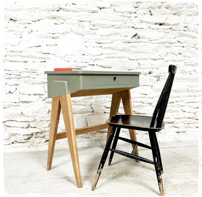 Bureau Pupitre Console Vintage Pieds Compas Revisité