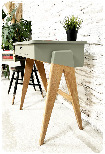 Bureau Pupitre Console Vintage Pieds Compas Revisité