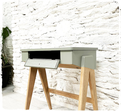 Bureau Pupitre Console Vintage Pieds Compas Revisité