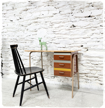 Bureau Vintage Pieds Métal Formica Revisité