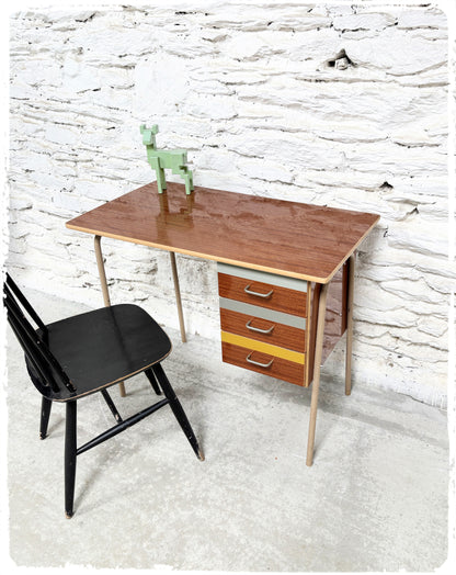 Bureau Vintage Pieds Métal Formica Revisité