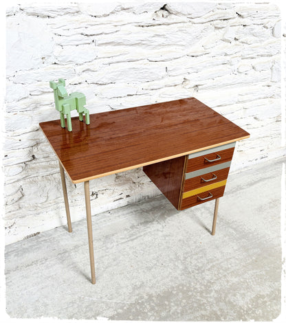 Bureau Vintage Pieds Métal Formica Revisité