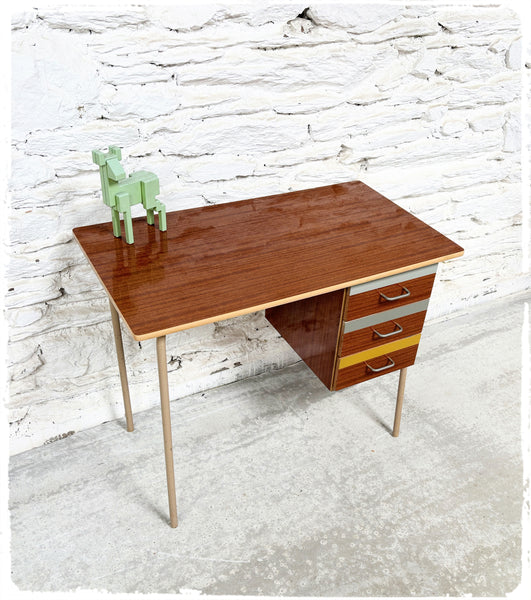 Bureau Vintage Pieds Métal Formica Revisité