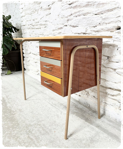 Bureau Vintage Pieds Métal Formica Revisité