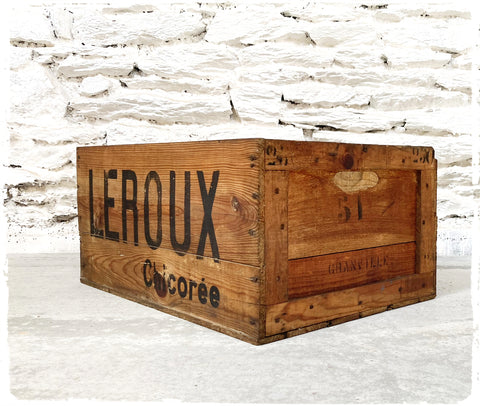 Caisse Ancienne Vintage en Bois Chicorée Leroux