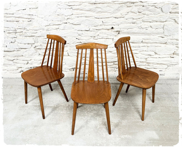 Chaise Vintage Pieds Compas ZPM Radomsko Poland