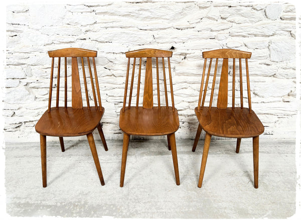 Chaise Vintage Pieds Compas ZPM Radomsko Poland