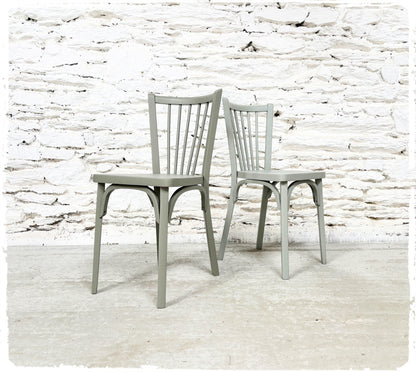 Paire de Chaises Bistrot Vintage Baumann Modèle "53" Revisitée