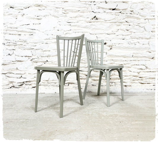 Paire de Chaises Bistrot Vintage Baumann Modèle "53" Revisitée