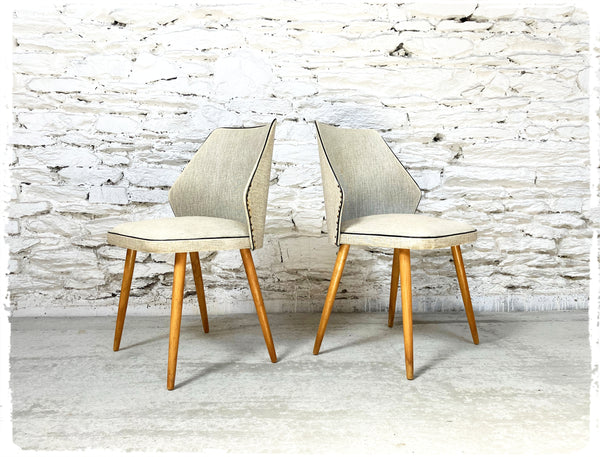Paire de Chaises Cocktail Vintage Pieds Compas