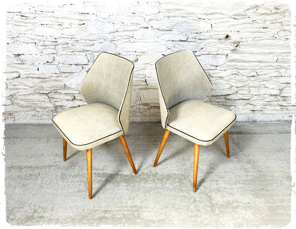 Paire de Chaises Cocktail Vintage Pieds Compas