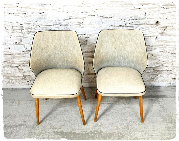 Paire de Chaises Cocktail Vintage Pieds Compas