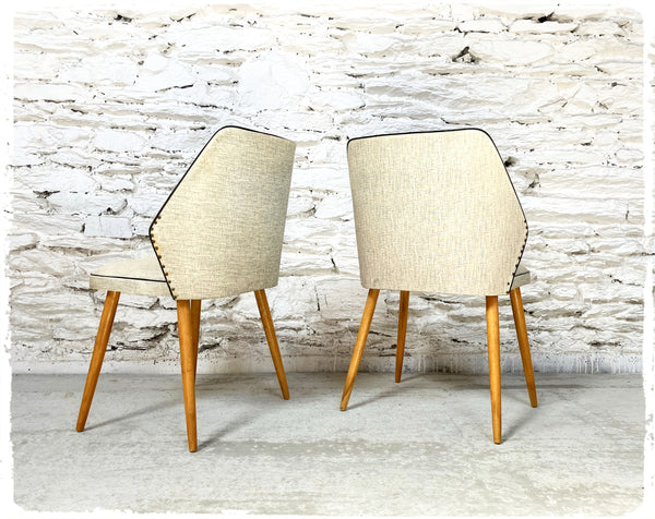 Paire de Chaises Cocktail Vintage Pieds Compas