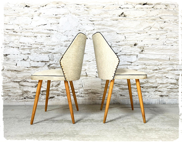 Paire de Chaises Cocktail Vintage Pieds Compas