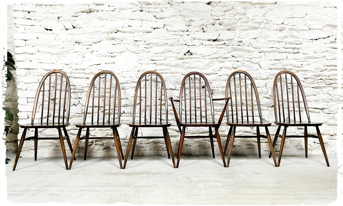 Set de Chaises et Fauteuil Windsor Vintage Ercol Quaker