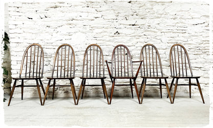 Set de Chaises et Fauteuil Windsor Vintage Ercol Quaker