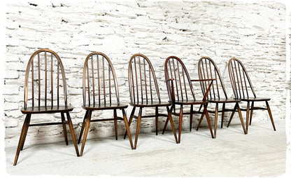 Set de Chaises et Fauteuil Windsor Vintage Ercol Quaker
