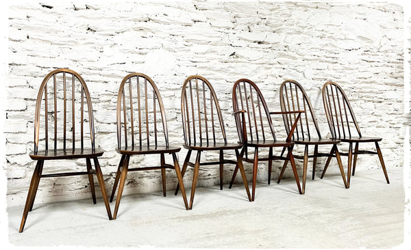 Set de Chaises et Fauteuil Windsor Vintage Ercol Quaker