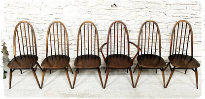 Set de Chaises et Fauteuil Windsor Vintage Ercol Quaker