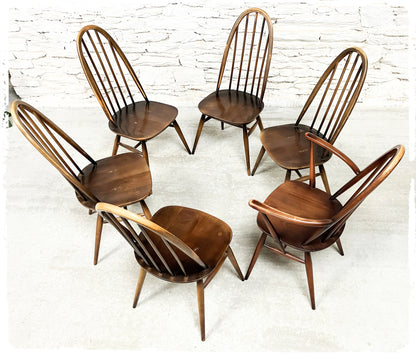 Set de Chaises et Fauteuil Windsor Vintage Ercol Quaker